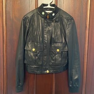 Beautiful Tory Burch Black leather jacket size 4